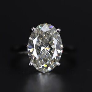 5.36 Carat Oval Lab-Grown Diamond Engagement Ring – 14K White Gold | Handmade in